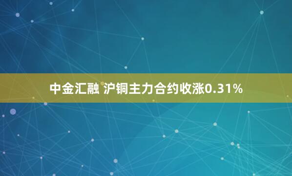 中金汇融 沪铜主力合约收涨0.31%