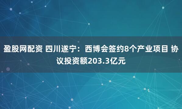 盈股网配资 四川遂宁：西博会签约8个产业项目 协议投资额203.3亿元